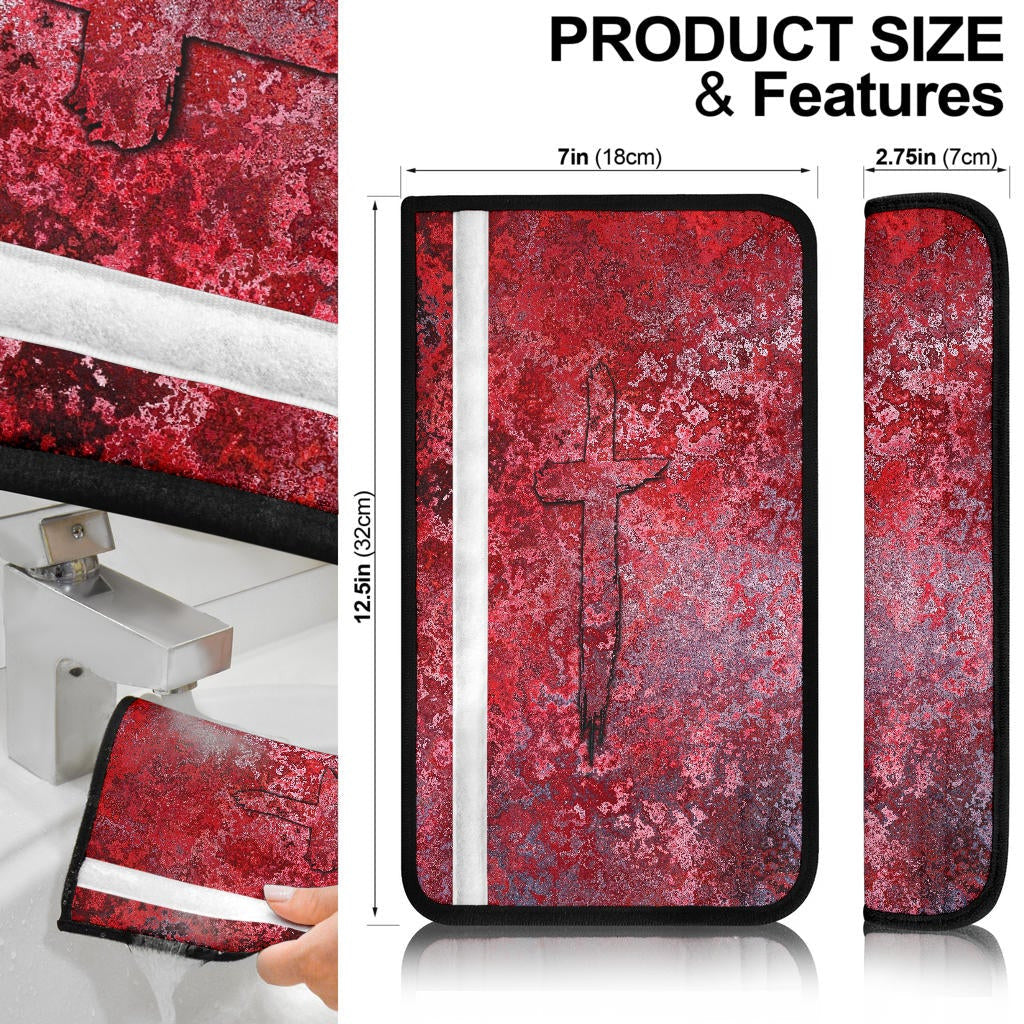 Resident Evil Game Seat Belt Covers - Umbrella Corporation Symbol Bloody Cross Belt Covers