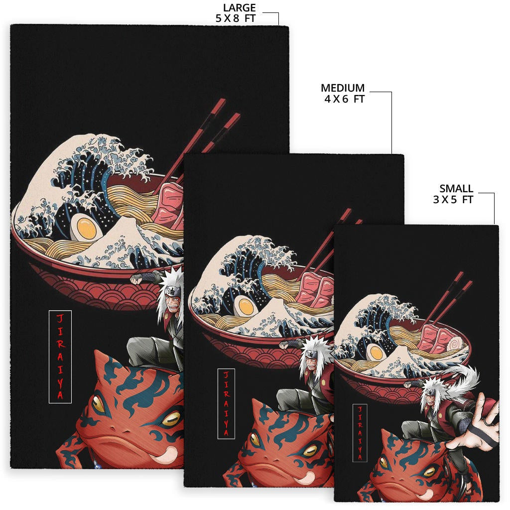 Naruto Anime Area Rug - Jiraiya With Gama Keeper Toad Ramen Bowl Rugs Home Decor