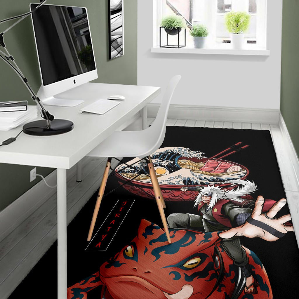 Naruto Anime Area Rug - Jiraiya With Gama Keeper Toad Ramen Bowl Rugs Home Decor