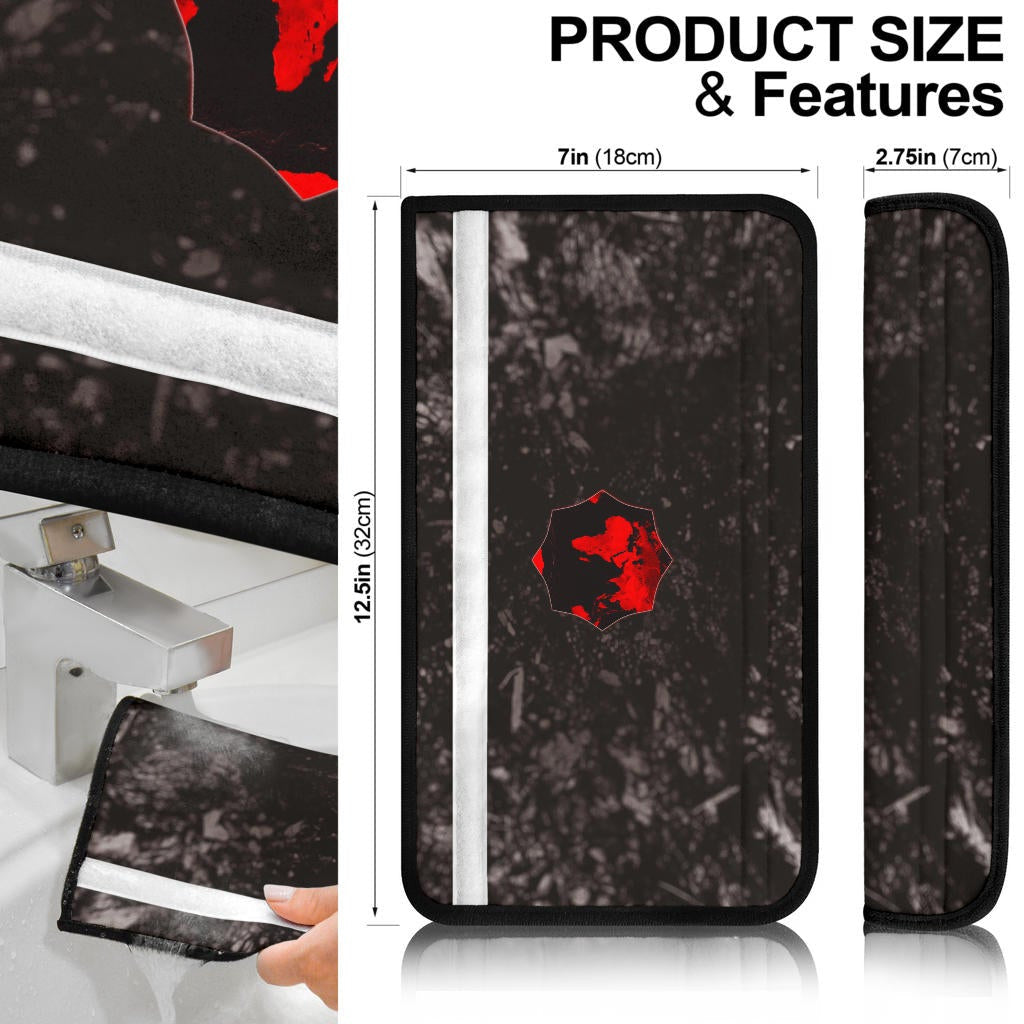 Resident Evil Game Seat Belt Covers - Umbrella Corporation Symbol Shape Bloody Night Belt Covers