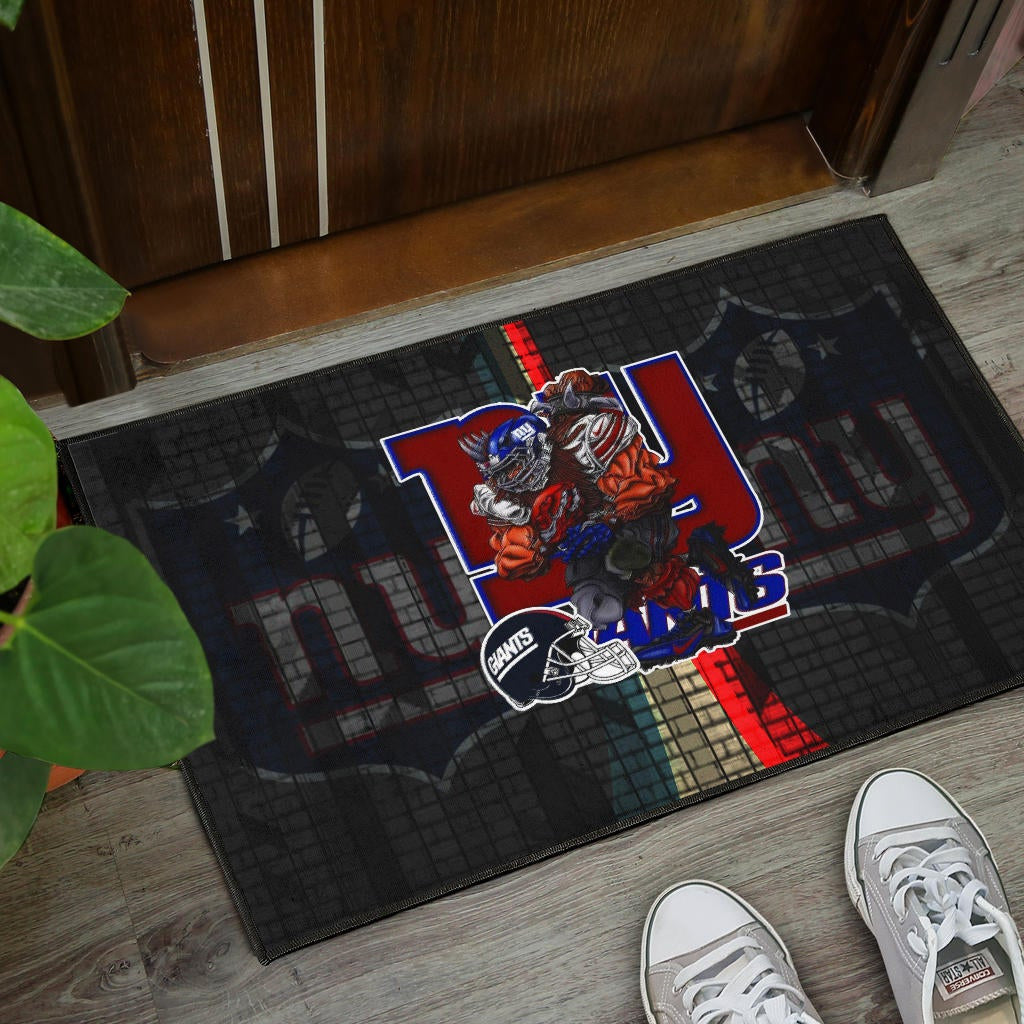 New York Giants American Football Team Door Mat Big Muscle Player With Black Helmet Door Mat Home Decor