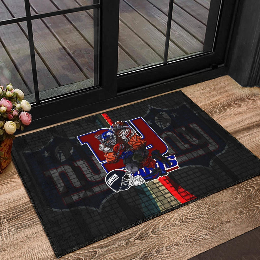 New York Giants American Football Team Door Mat Big Muscle Player With Black Helmet Door Mat Home Decor