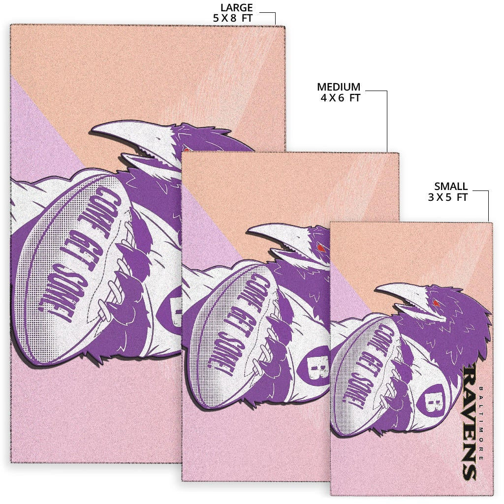 Baltimore Ravens American Football Team Area Rug Evil Purple Raven Silhouette Come Get Some Rugby Rugs Home Decor