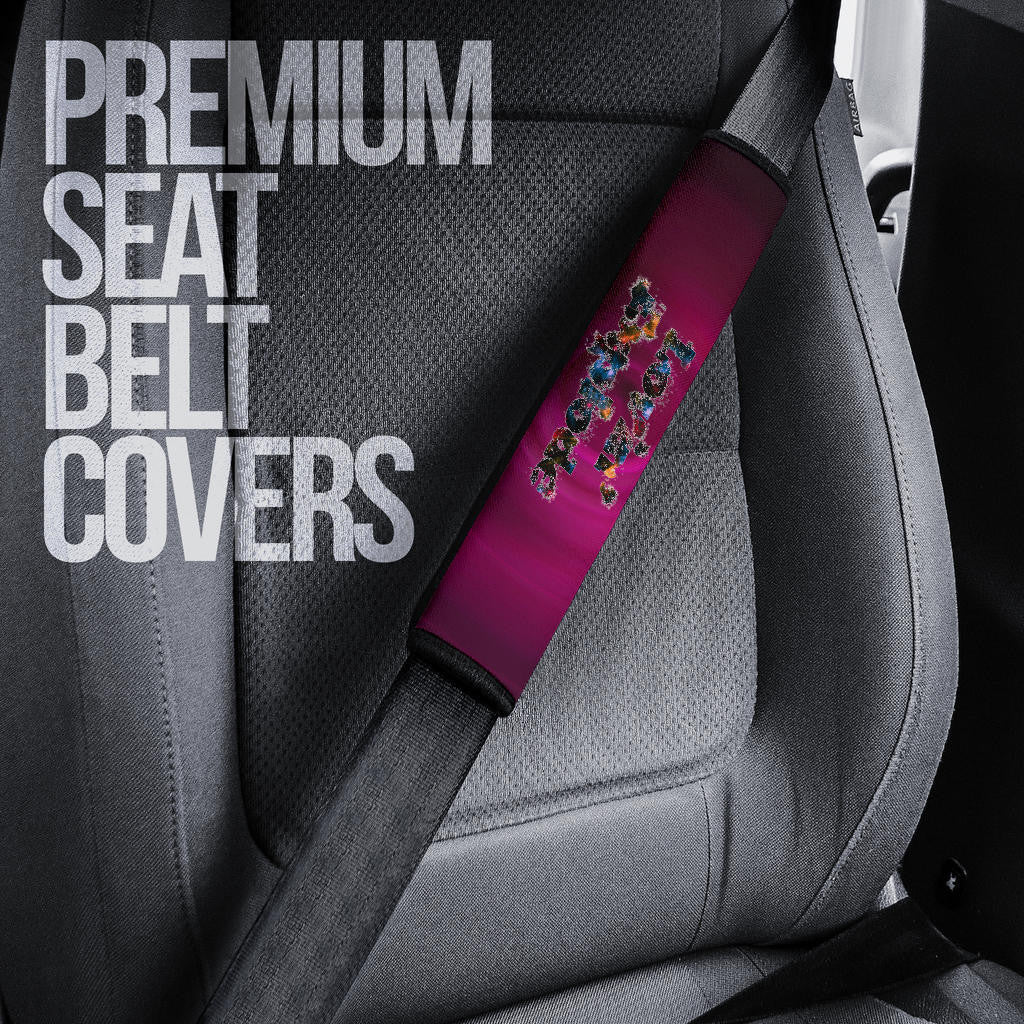Valentine Seat Belt Covers - Colorful Rap Skull Wearing Glasses Loving Explode Belt Covers