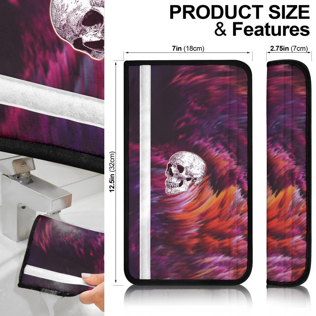 Valentine Seat Belt Covers - Old Skull Waiting For Loventine Artwork Belt Covers
