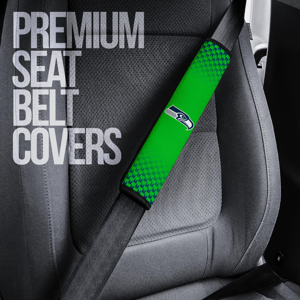 American Football Team Seat Belt Covers - Seattle Seahawks Muscle Bird 12 Green Belt Covers