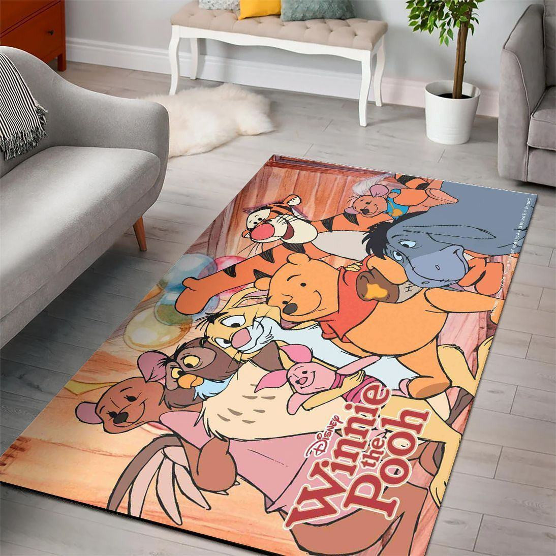 Disney Movies Rectangle Rug | Winnie The Pooh Living Room Cartoon Floor Carpet