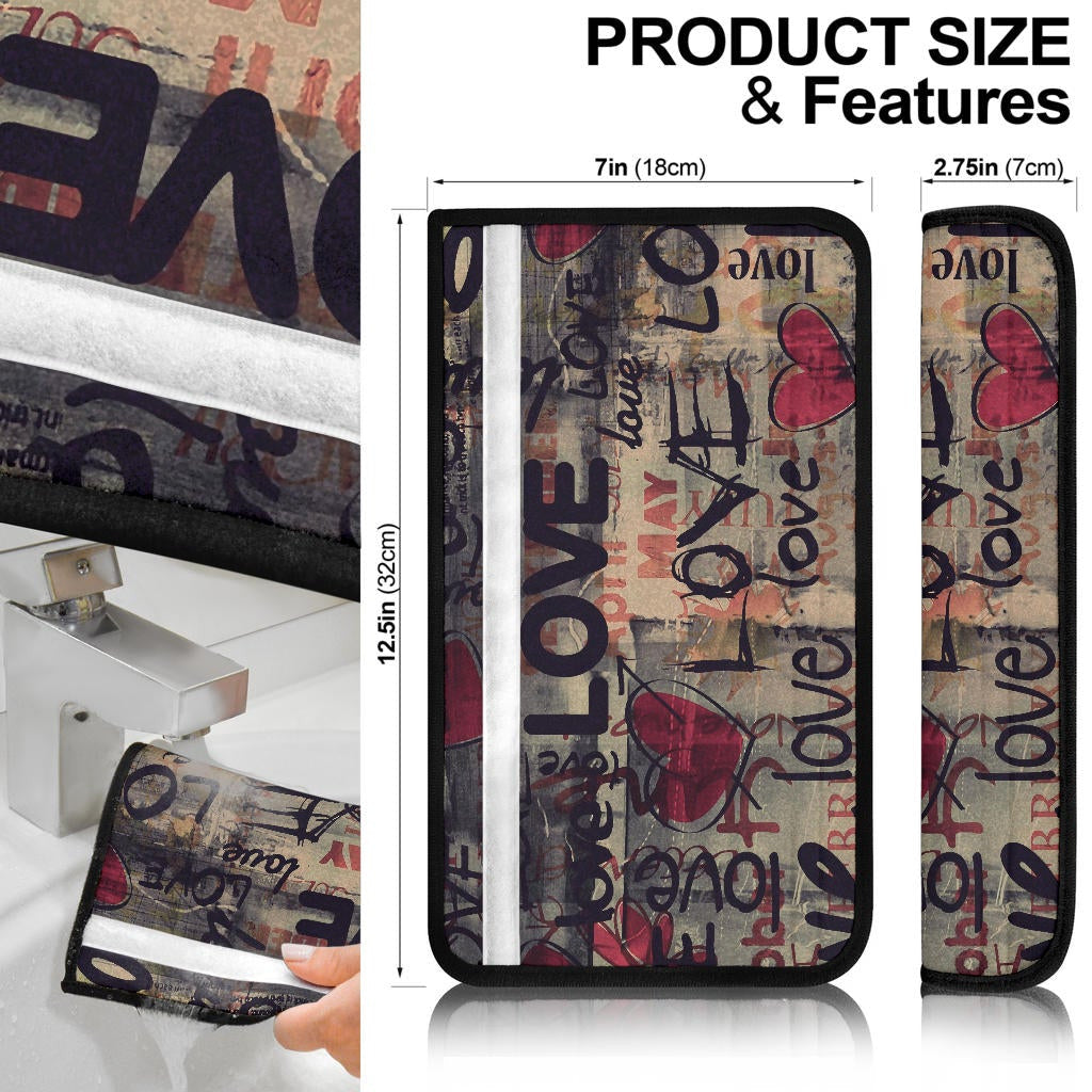 Love Seat Belt Covers - Introvert Skeleton Wearing Headphone Love Patterns Belt Covers