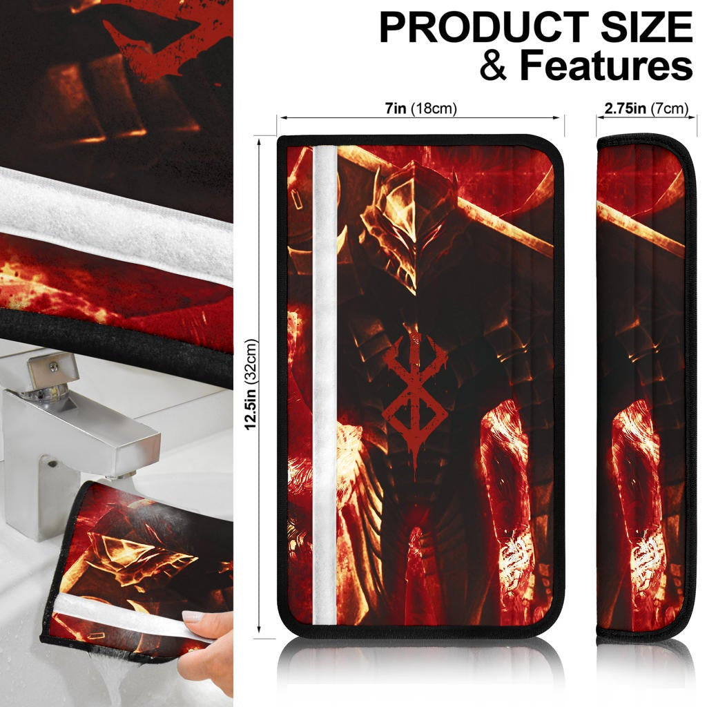 Berserk Anime Seat Belt Covers - Guts Armor Armadura Vs Fire Wolf Belt Covers