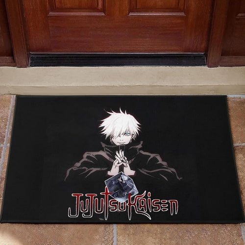 Jujutsu Kaisen Anime Door Mat Cool Satoru Gojo Holding Eye Rubik Prison Realm Door Mat Home Decor