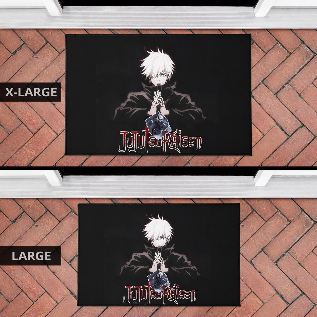 Jujutsu Kaisen Anime Door Mat Cool Satoru Gojo Holding Eye Rubik Prison Realm Door Mat Home Decor