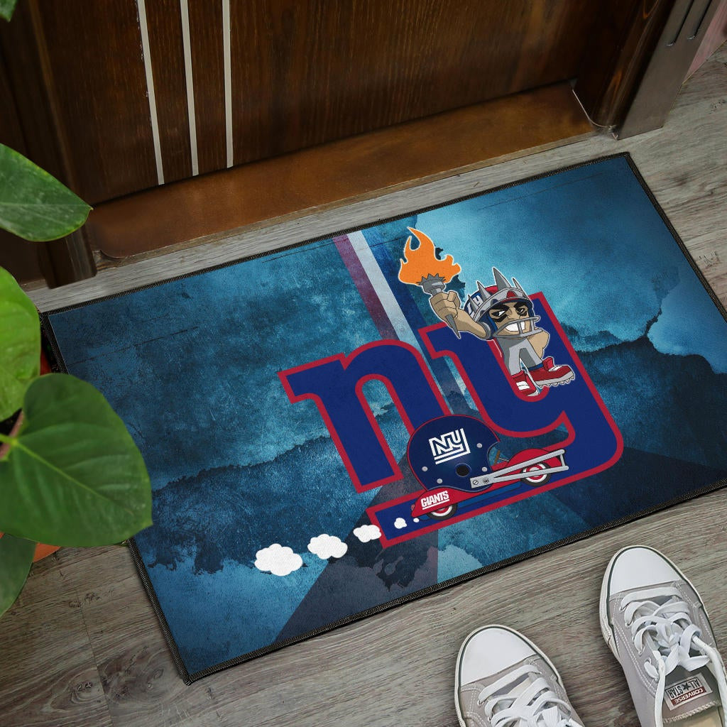 New York Giants American Football Team Door Mat Player Cosplay Statue Of Liberty Helmet On Car Door Mat Home Decor