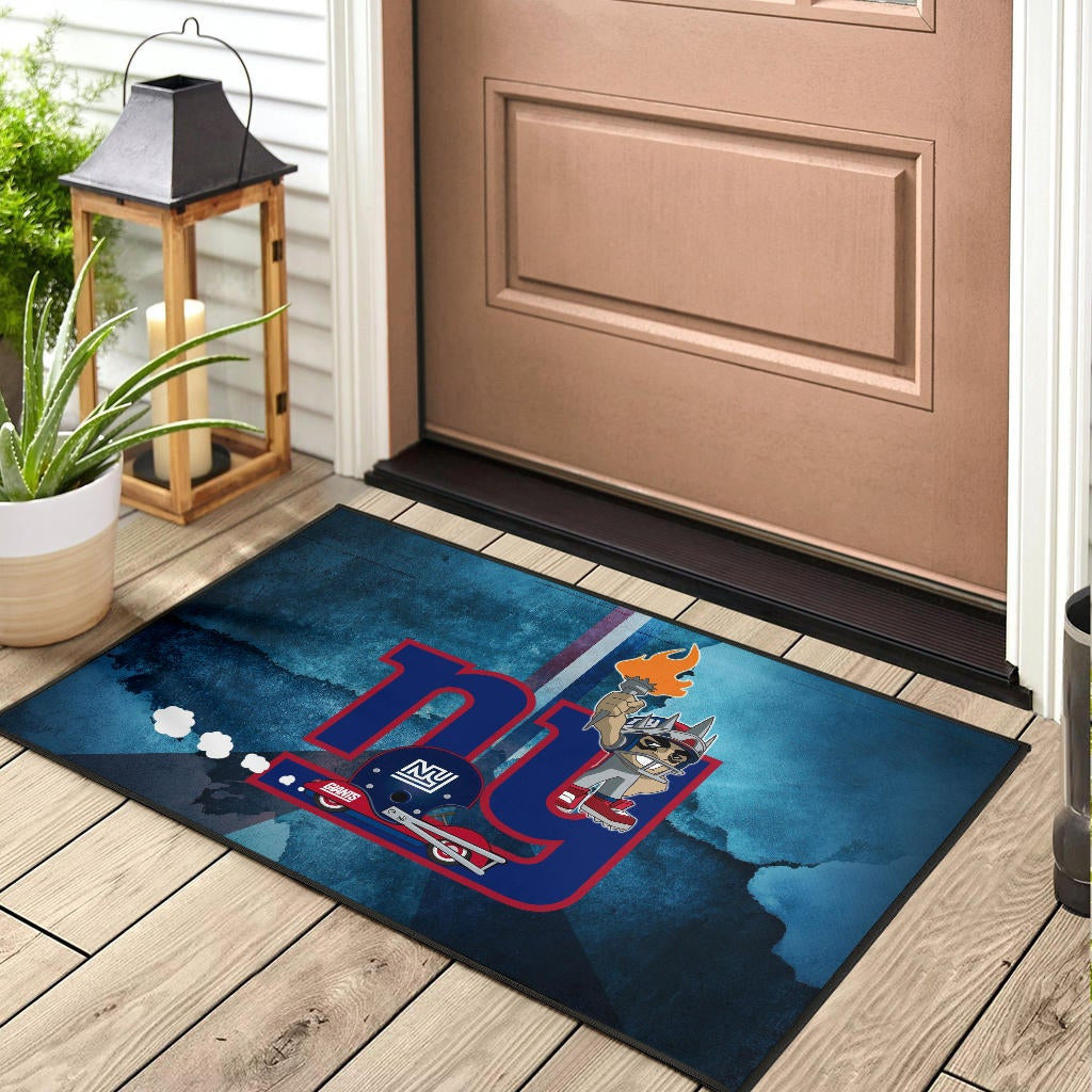 New York Giants American Football Team Door Mat Player Cosplay Statue Of Liberty Helmet On Car Door Mat Home Decor