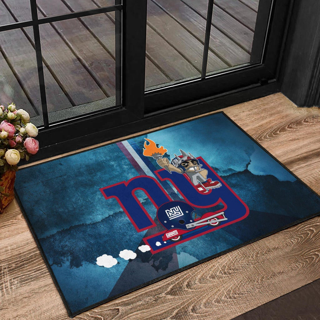New York Giants American Football Team Door Mat Player Cosplay Statue Of Liberty Helmet On Car Door Mat Home Decor