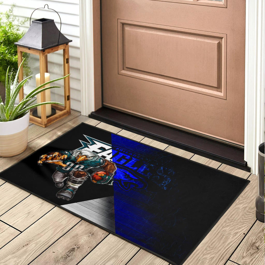 Philadelphia Eagles American Football Team Door Mat Muscle Artwork Eagle 00 Go Champions Blue And Black Door Mat Home Decor