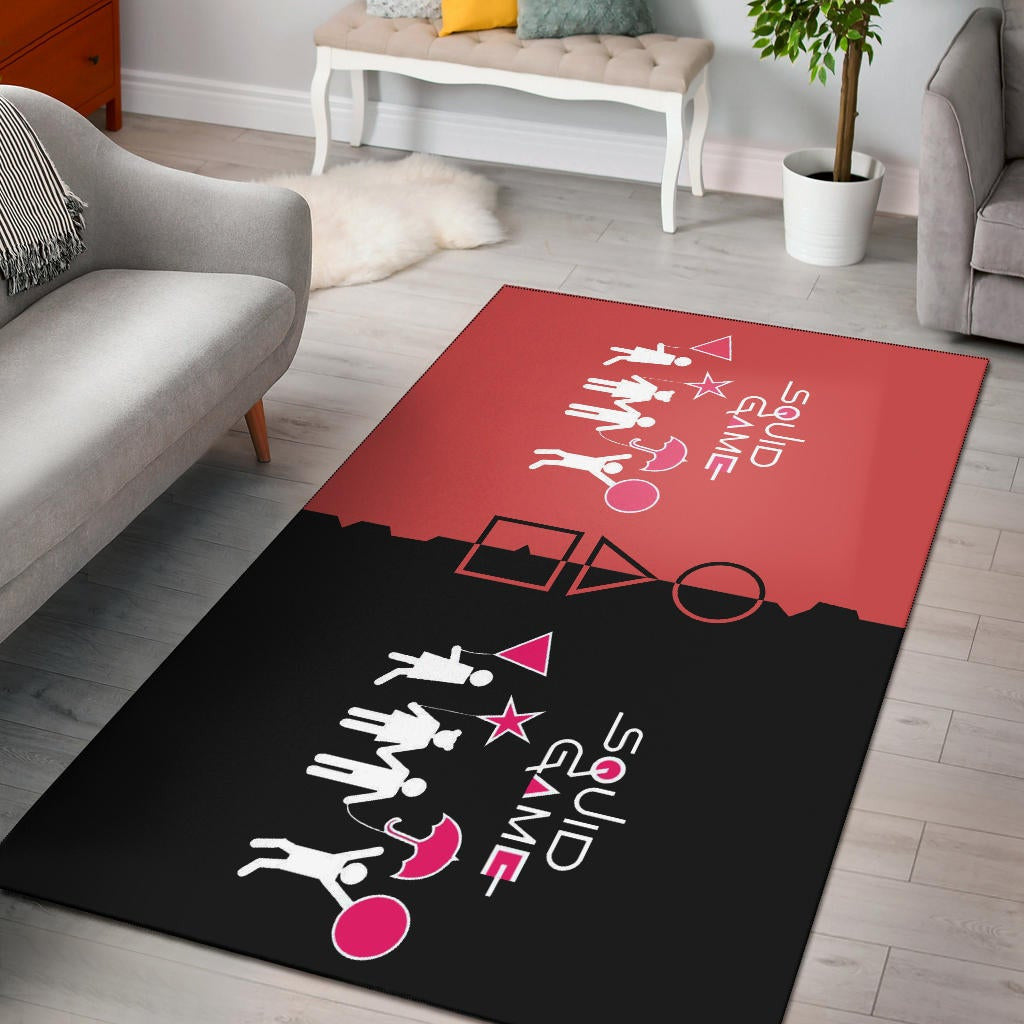 Squid Game Movie Area Rug - Dalgona Challenge Round Square Triangle Umbrella Rugs Home Decor