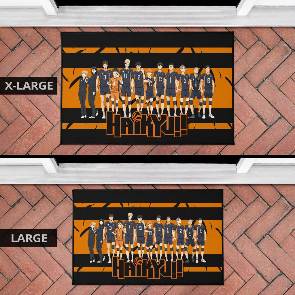 Haikyuu Anime Door Mat - Haikyuu Funny Volleyball Team Members Walking Door Mat