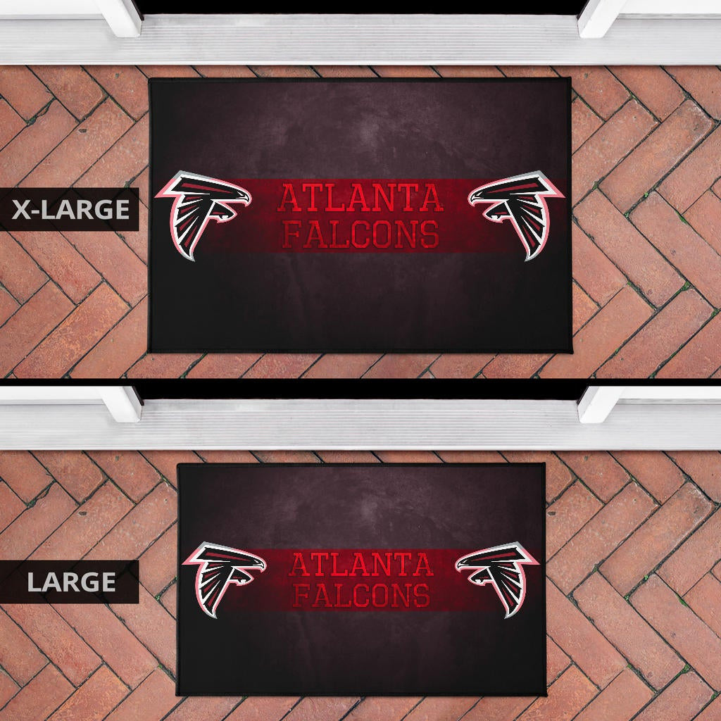 American Football Team Door Mat - Atlanta Falcons Birds Red Line Text Door Mat Home Decor