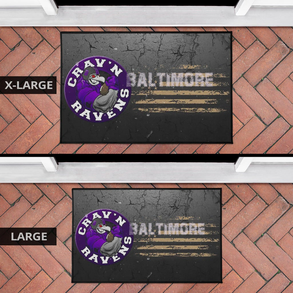 Baltimore Ravens American Football Team Door Mat Crazy Muscle Raven Smiling Broken Grey Wall Door Mat Home Decor