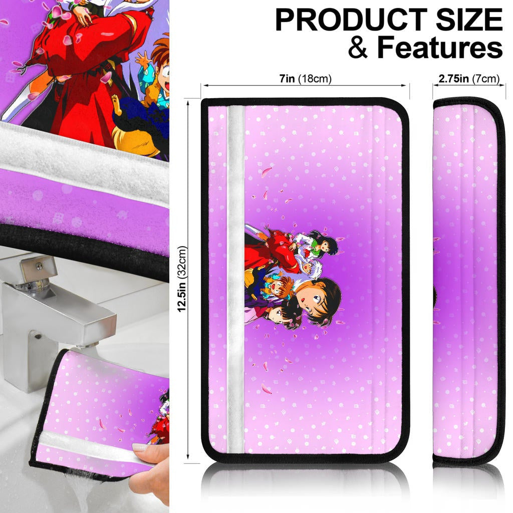 Inuyasha Anime Seat Belt Covers Inuyasha Kagome And The Gang Sakura Blossom Pink Belt Covers