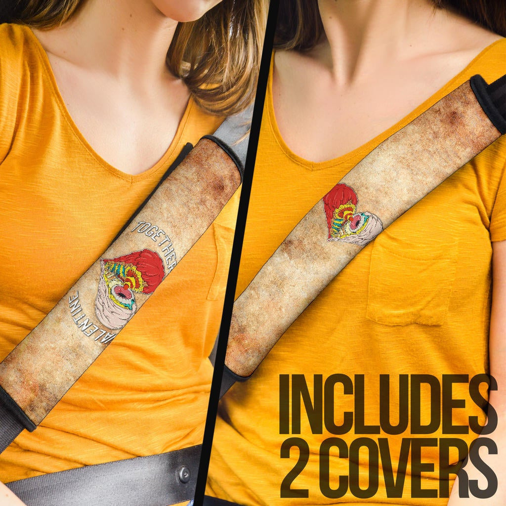 Valentine Seat Belt Covers - Horror Two Half Hearts Combine Together Belt Covers