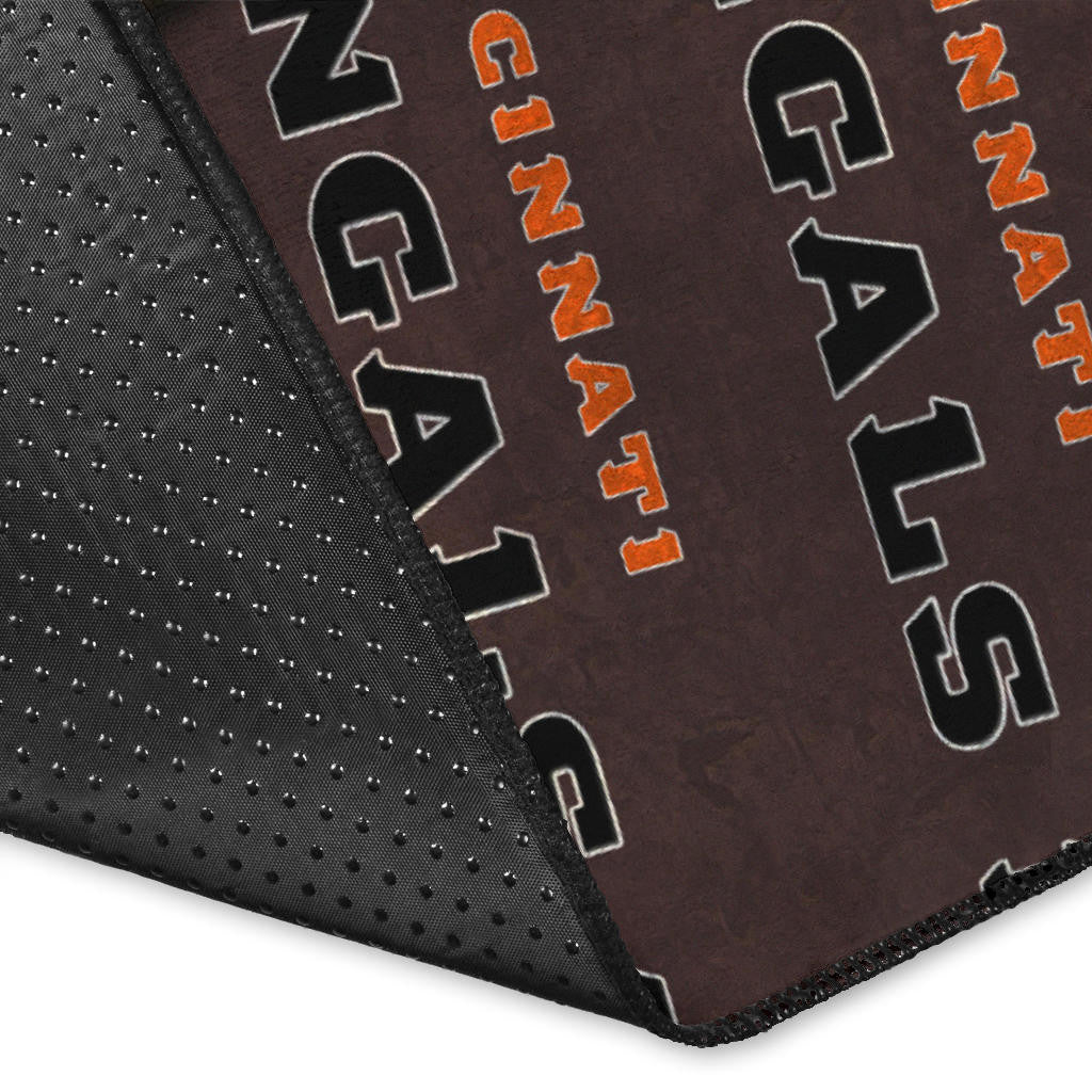 Cincinnati Bengals American Football Team Area Rug Bengal Head Grr Text Patterns Background Rugs Home Decor