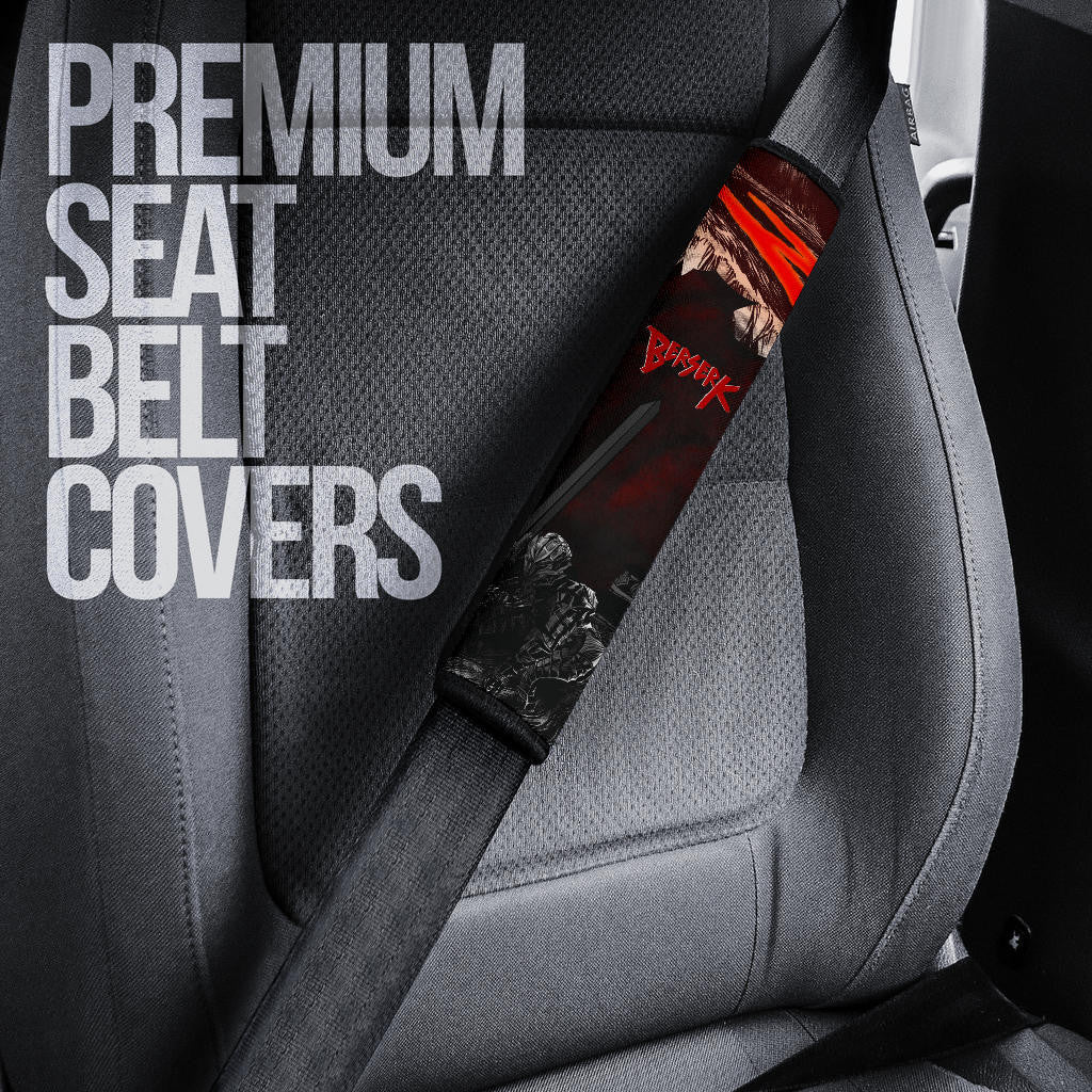 Berserk Anime Seat Belt Covers - Guts Armor Black Wolf With Sharp Teeth Belt Covers