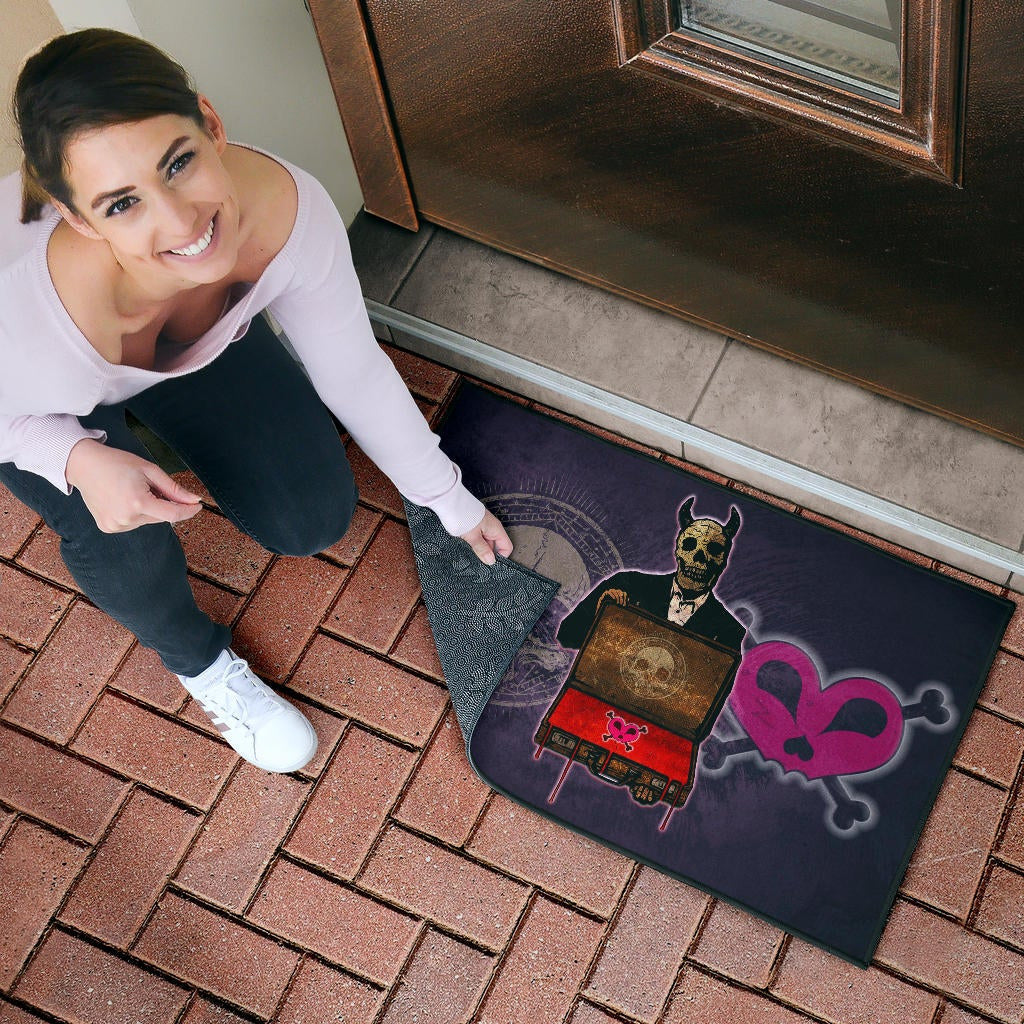 Skull Door Mat - Choose A Sign Skeleton Satan Wearing Suit Door Mat Home Decor