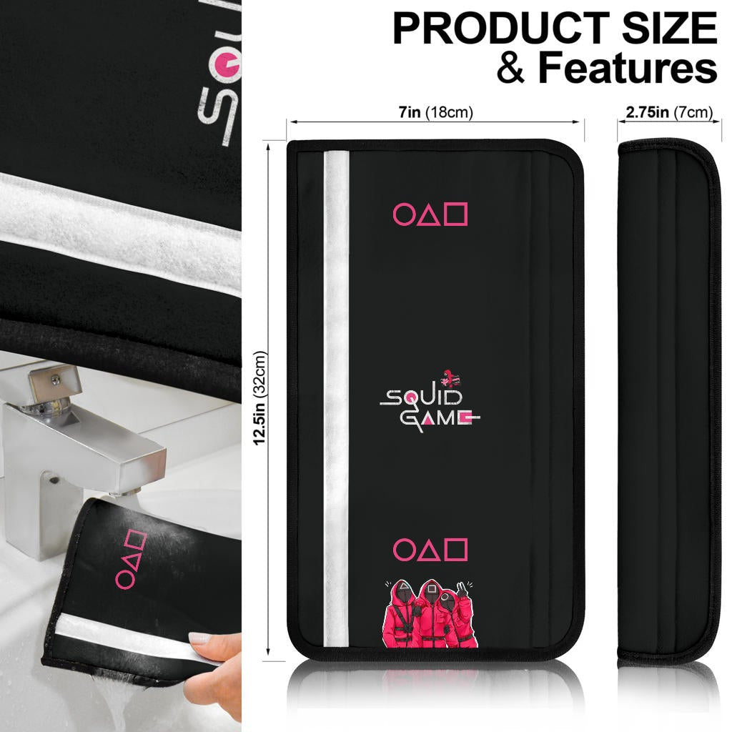 Squid Game Movie Seat Belt Covers Round Triangle Square Umbrella Balloon Game Card Belt Covers