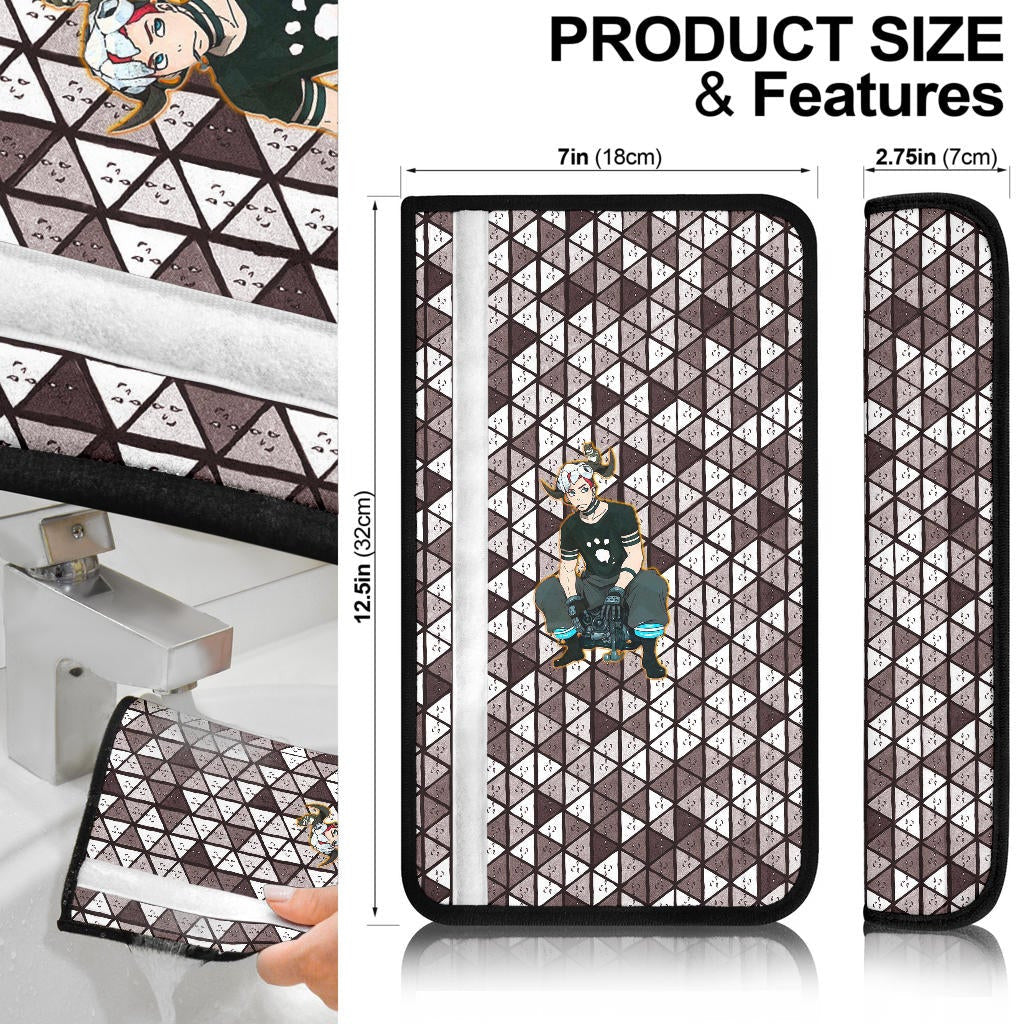 Fire Force Anime Seat Belt Covers Vulcan Joseph Machine Engineer Paw On Shirt Belt Covers