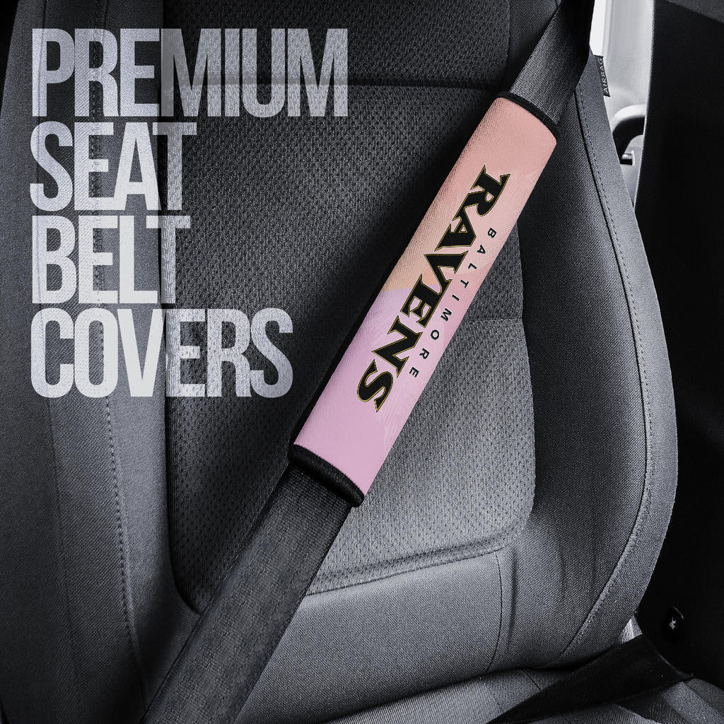 Baltimore Ravens American Football Team Seat Belt Covers Evil Purple Raven Silhouette Come Get Some Rugby Belt Covers