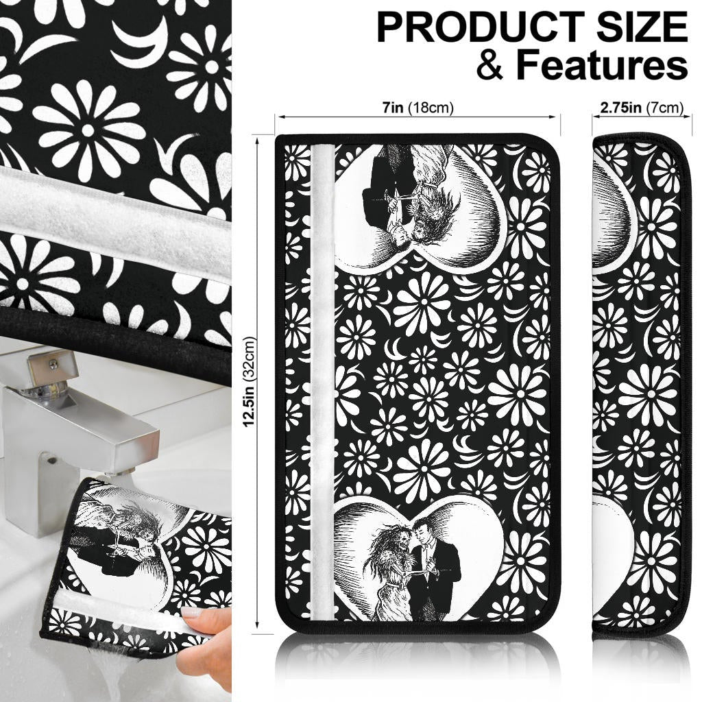 Love Seat Belt Covers - Marriage Day Men With Skeleton Women Tiny Flower Patterns Belt Covers