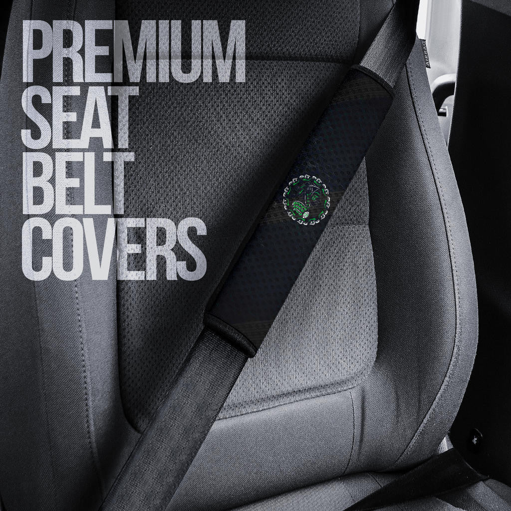 American Football Team Seat Belt Covers - Seattle Seahawks Eyes Ring Aboriginal Head Belt Covers