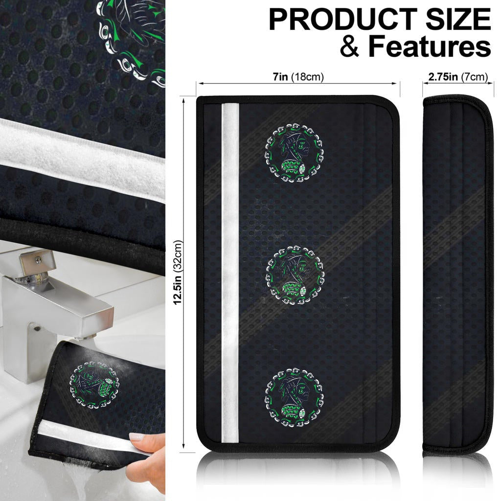 American Football Team Seat Belt Covers - Seattle Seahawks Eyes Ring Aboriginal Head Belt Covers