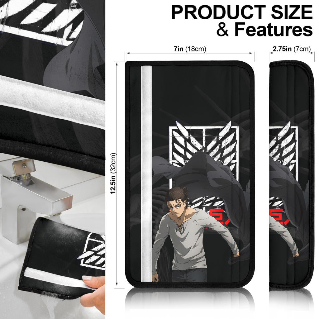 Attack On Titan Anime Seat Belt Covers - Eren Take Off Cloak Monster Skeleton Belt Covers