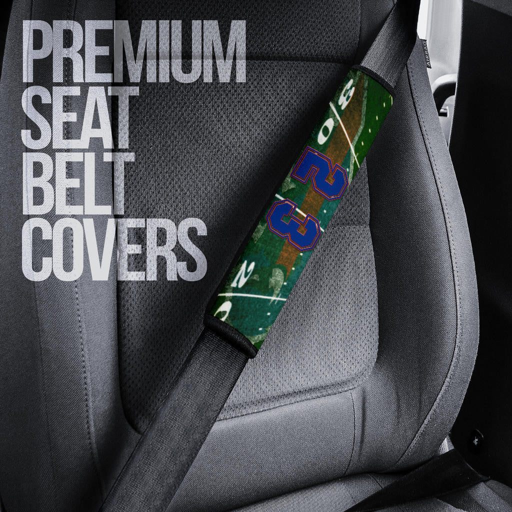 Buffalo Bills American Football Team Seat Belt Covers Micah Hyde 23 Smiling Buffalo On Rugby Yard Belt Covers