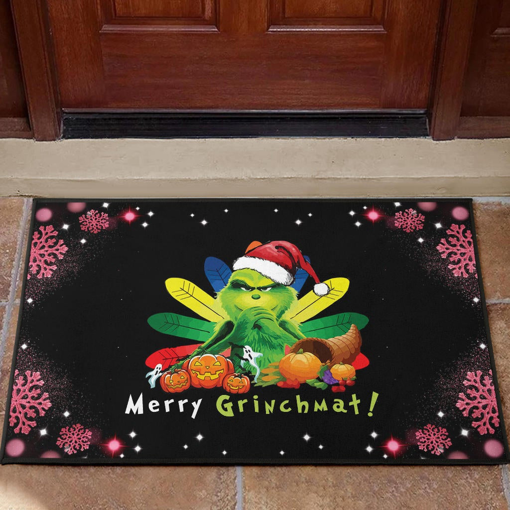 Christmas Door Mat | Merry Grinchmat Pumpkin Vegetables Pink Snowflake Door Mat Home Decor NA100404