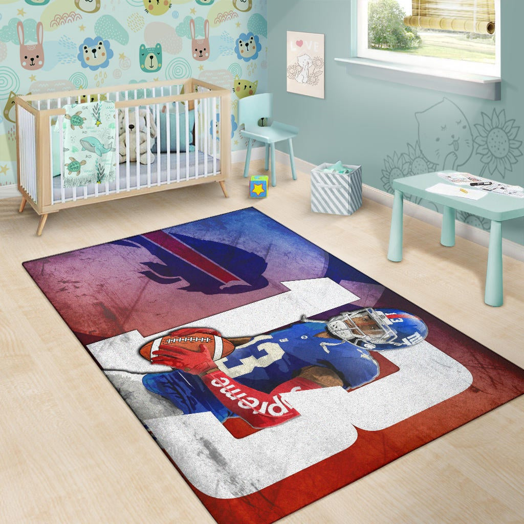 Buffalo Bills American Football Team Area Rug Blue Strongest Buffalo Fighting Est 1960 Text Rugs Home Decor