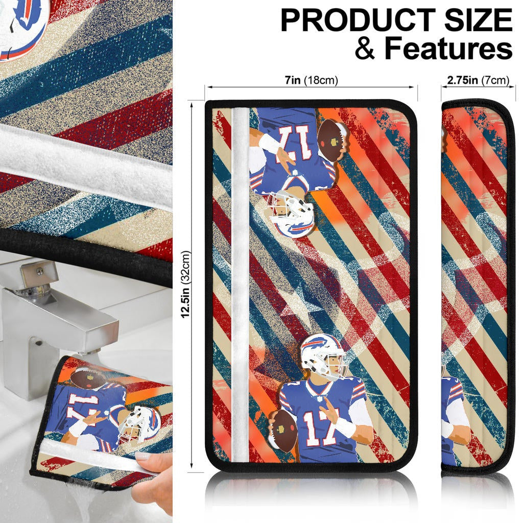 Buffalo Bills American Football Team Seat Belt Covers Player 17 Attack Rugby Ball Funny Quote Win Lose Or Draw Belt Covers