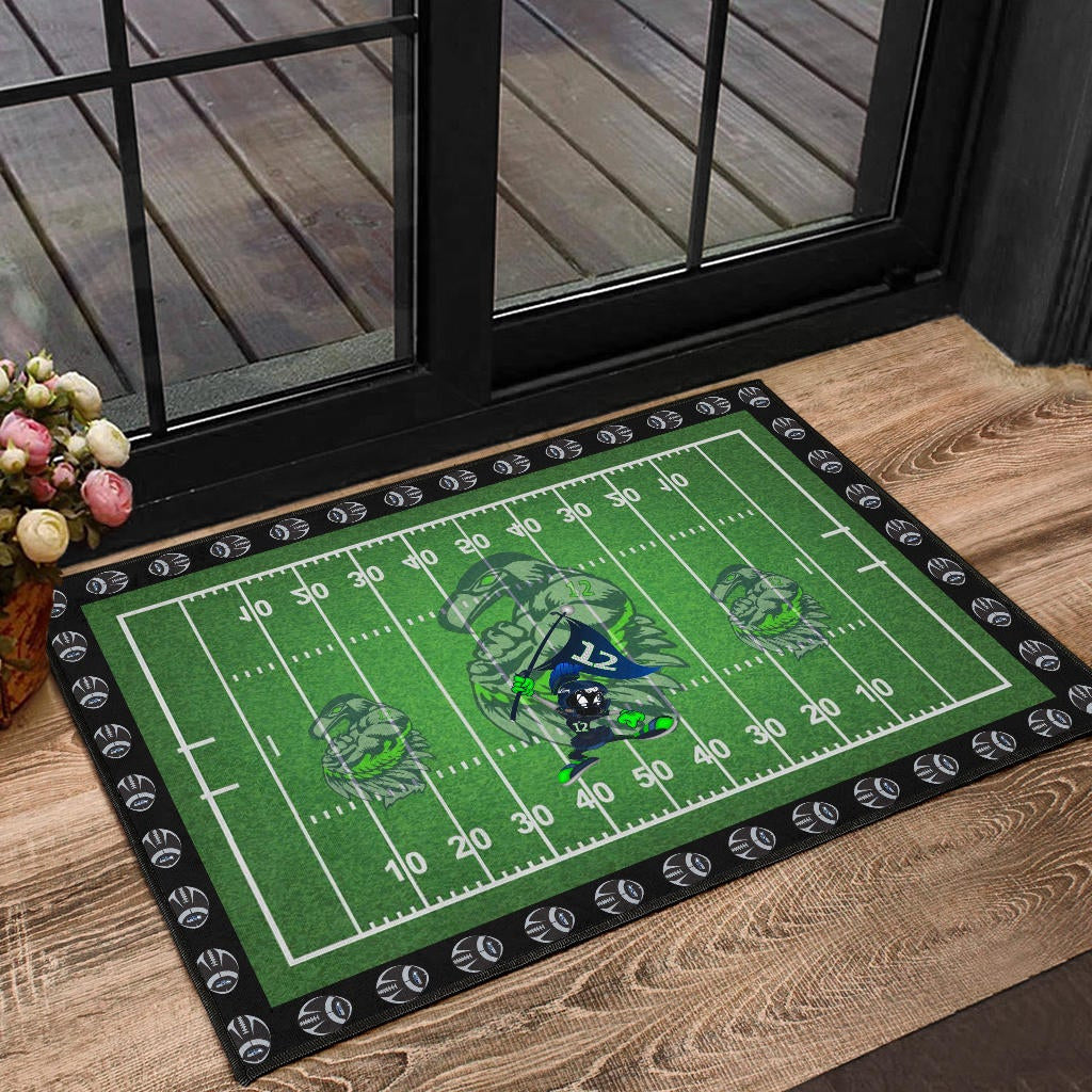 American Football Team Door Mat - Seattle Seahawks Muscle Marvin The Martian 12 Door Mat Home Decor