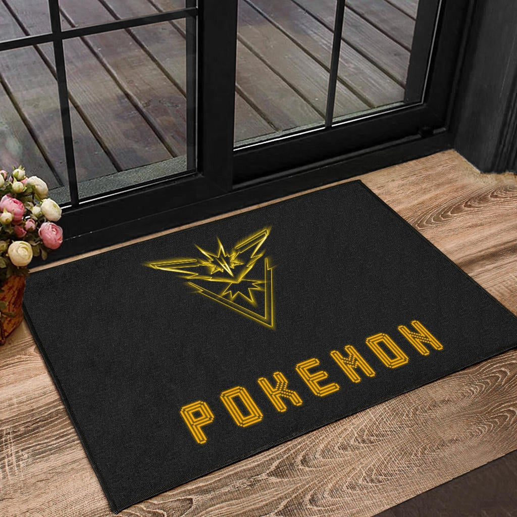 Pokemon Anime Door Mat Team Instinct Symbol Neon Zapdos Pokemon Go Door Mat Home Decor