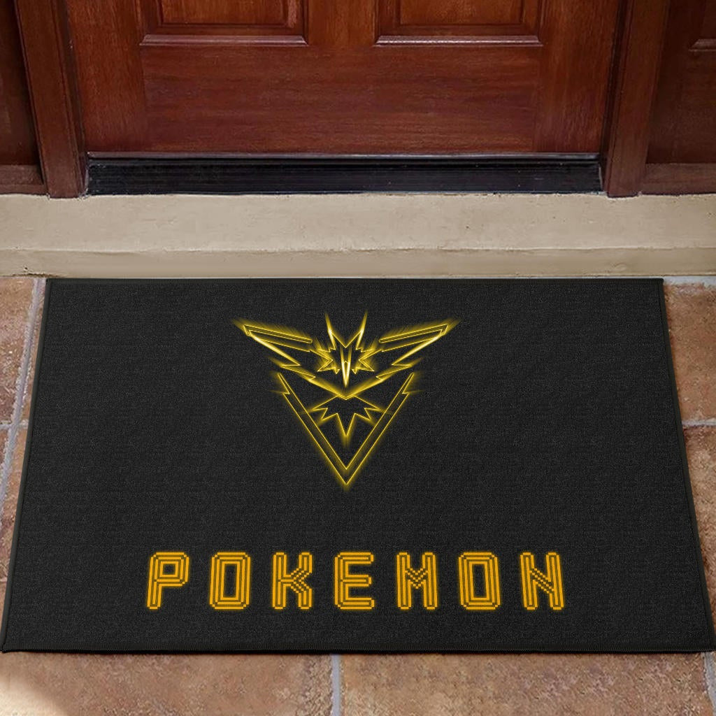 Pokemon Anime Door Mat Team Instinct Symbol Neon Zapdos Pokemon Go Door Mat Home Decor