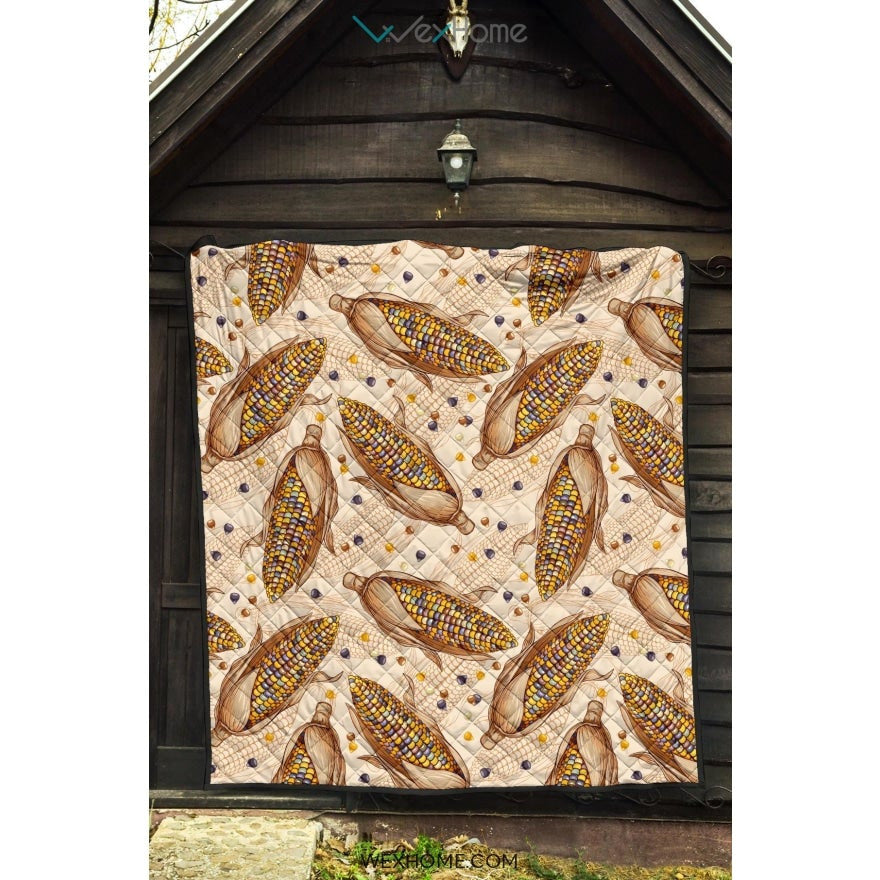 Corn Pattern Print Design 03 Premium Quilt