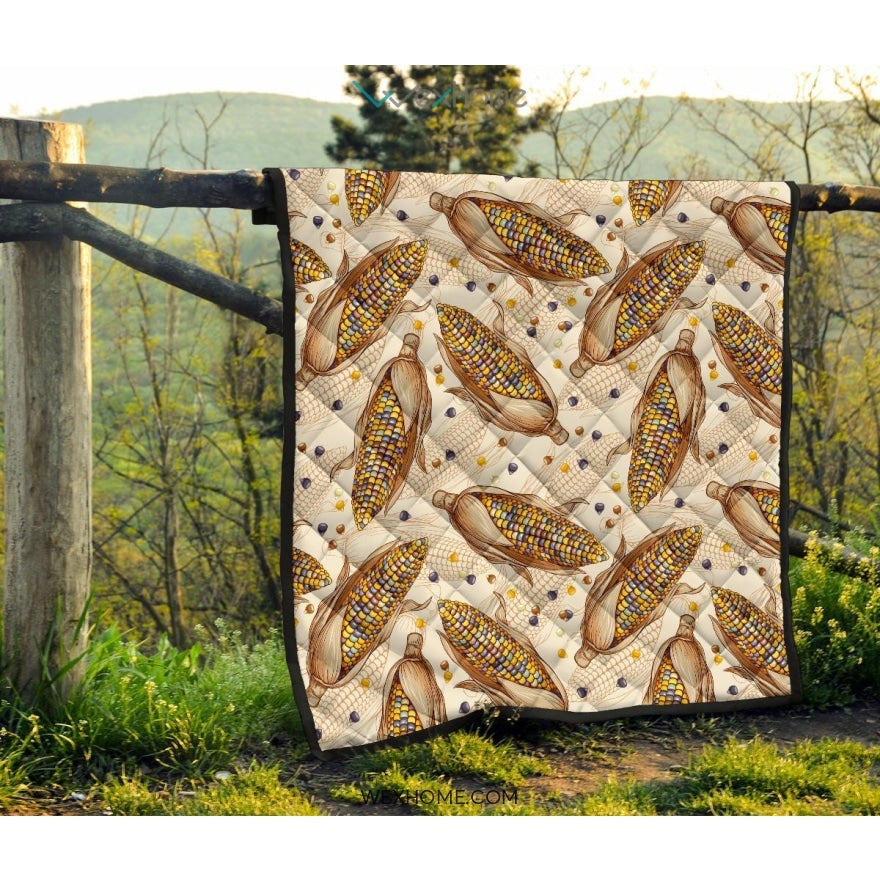 Corn Pattern Print Design 03 Premium Quilt
