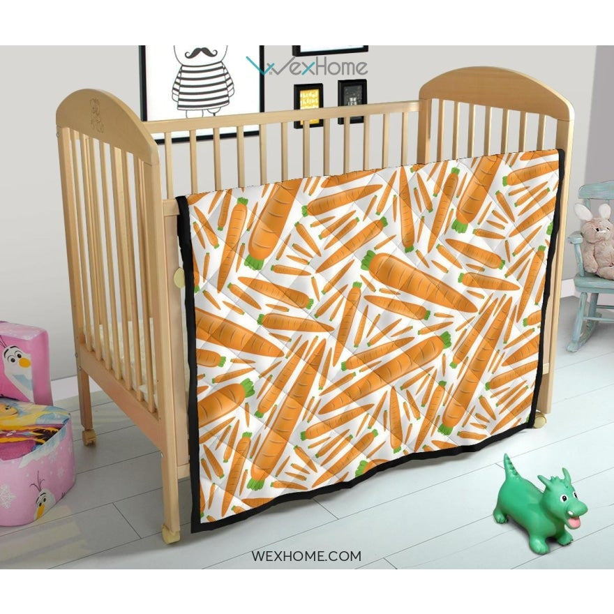 Carrot Pattern Print Design 02 Premium Quilt