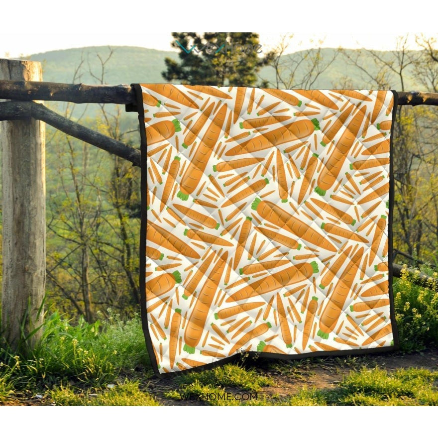 Carrot Pattern Print Design 02 Premium Quilt