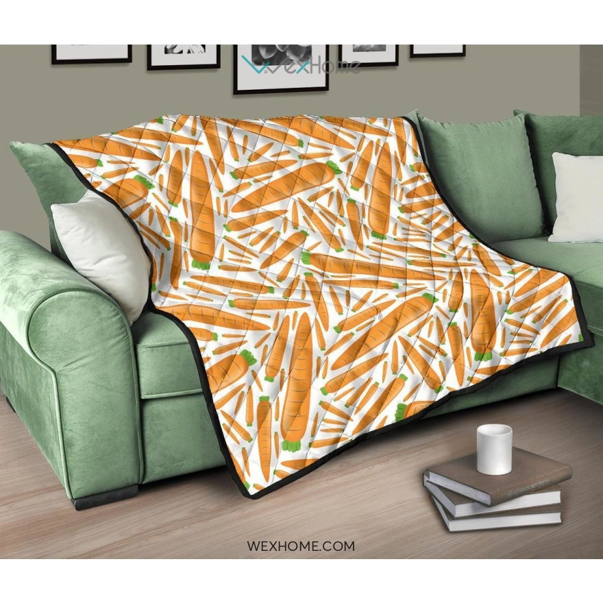 Carrot Pattern Print Design 02 Premium Quilt