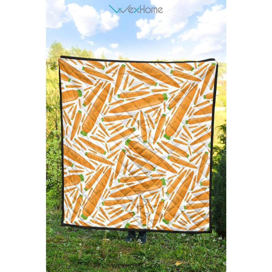 Carrot Pattern Print Design 02 Premium Quilt
