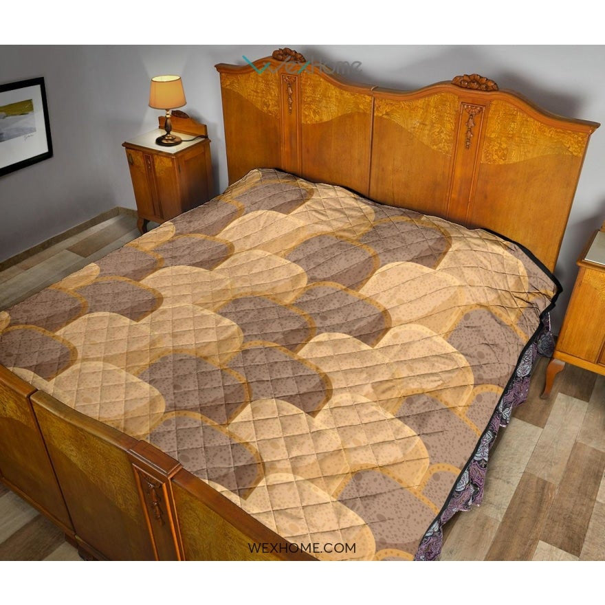 Bread Toast Pattern Print Design 04 Premium Quilt