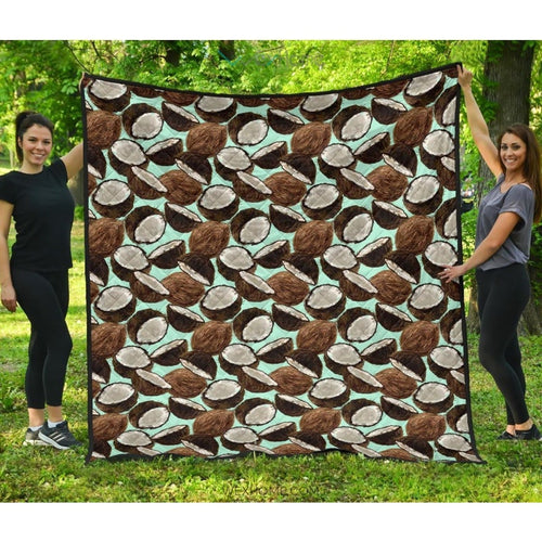 Coconut Pattern Print Design 03 Premium Quilt